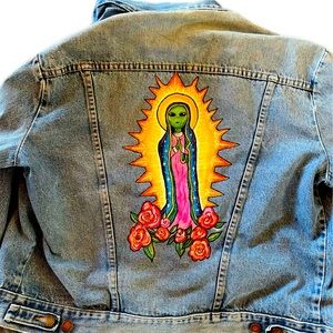 Vintage hand painted Guadalupe alien jacket !!! One of a kind